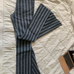 Black and gray strip bell bottoms, size 4, 36” inseam, brand new